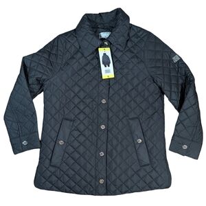 NWT Anne Klein Women's Size Small Quilted Puffer Black Coat